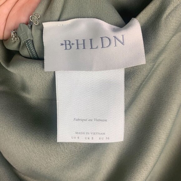 BHLDN Beckett Green Sage Sleeveless Maxi Dress Satin Gown Size 4 - Picture 8 of 12